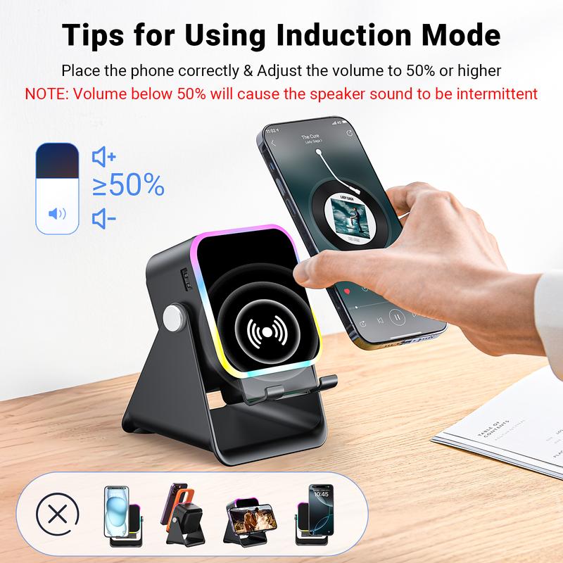 Induction Speaker & Charging Phone Stand