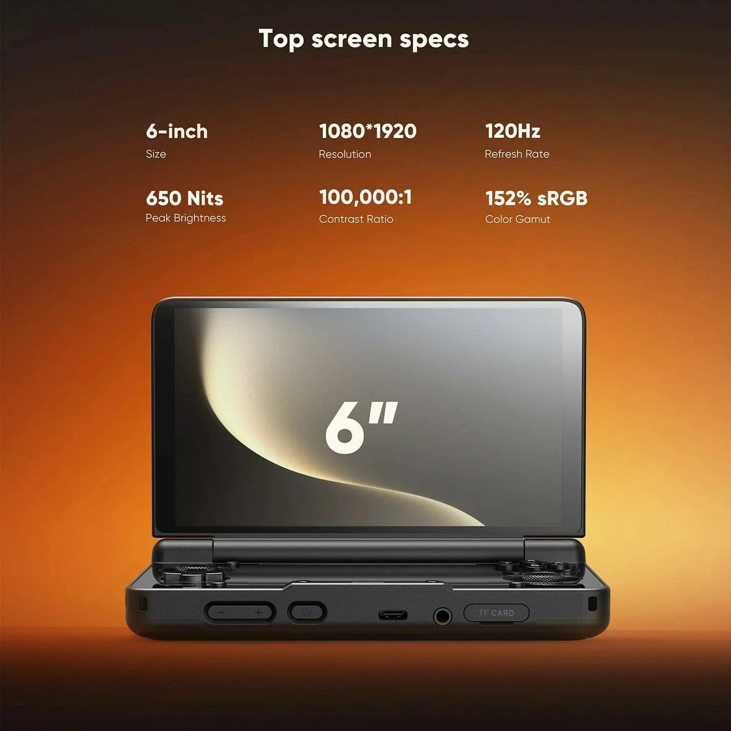 120Hz Clamshell Gaming Console with Hall Sensors