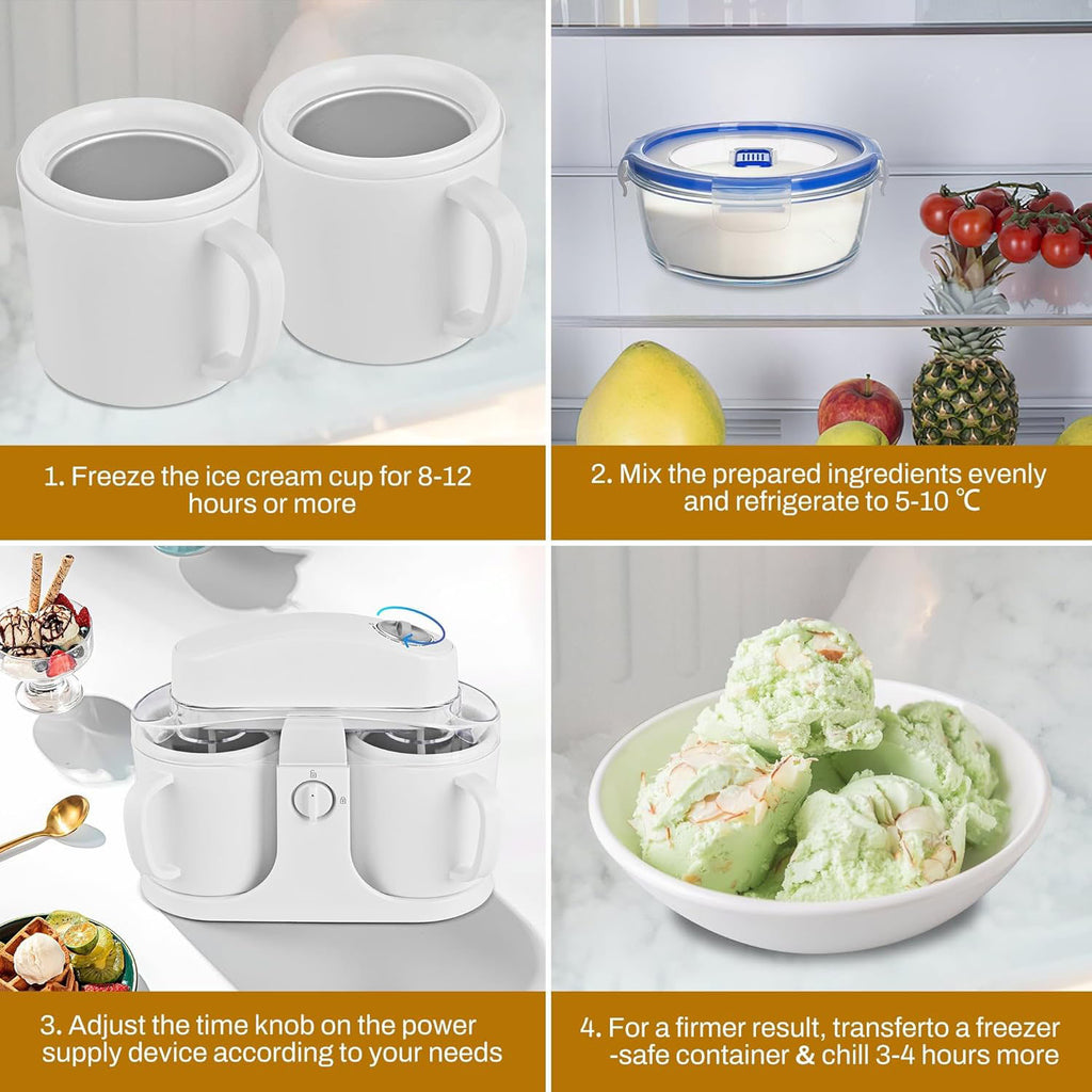 Dual‑Bowl Homemade Ice Cream Maker