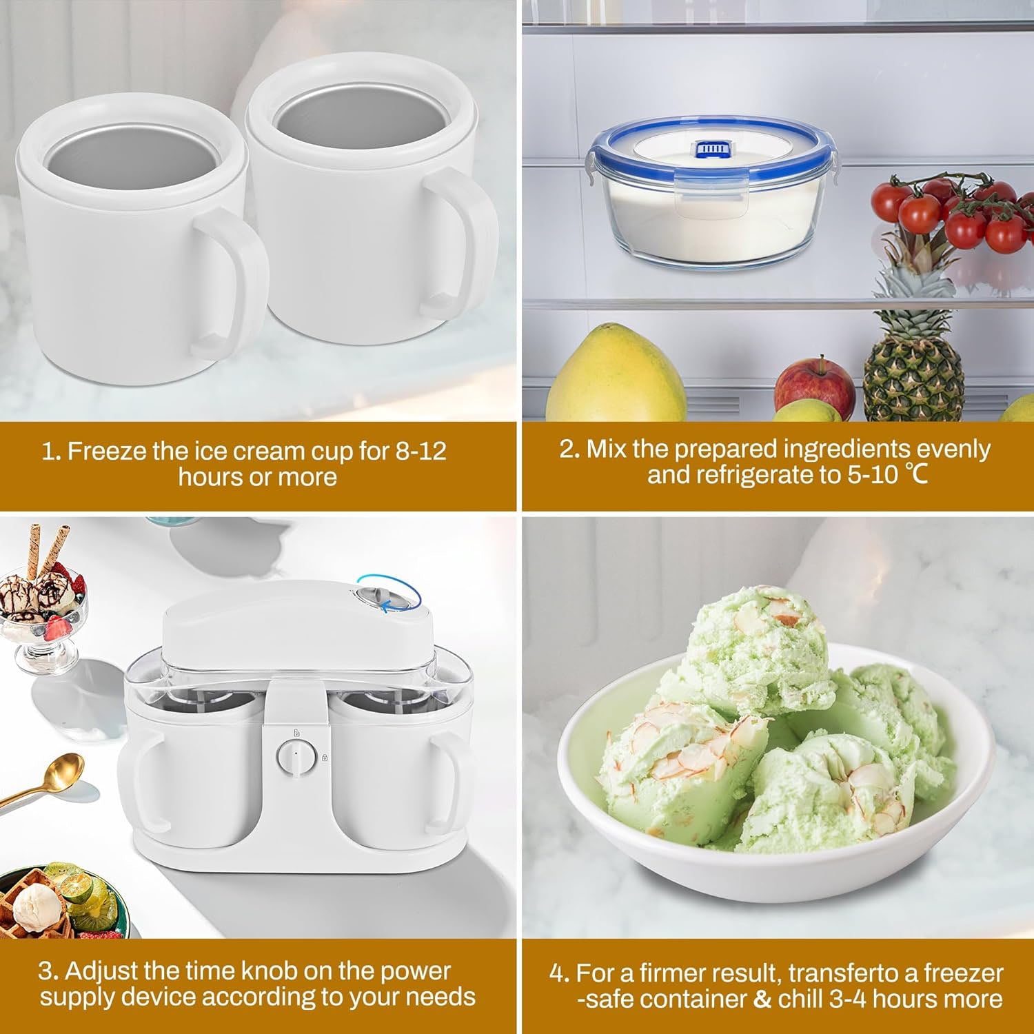 Dual‑Bowl Homemade Ice Cream Maker