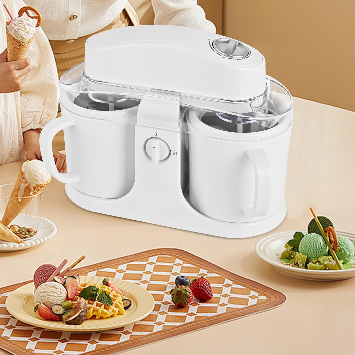 Dual‑Bowl Homemade Ice Cream Maker