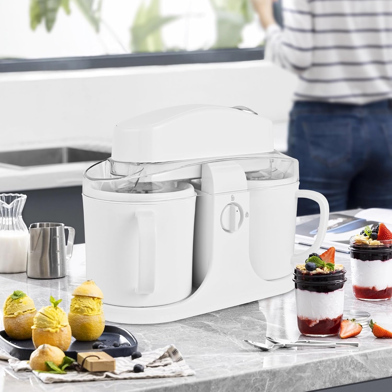 Dual‑Bowl Homemade Ice Cream Maker
