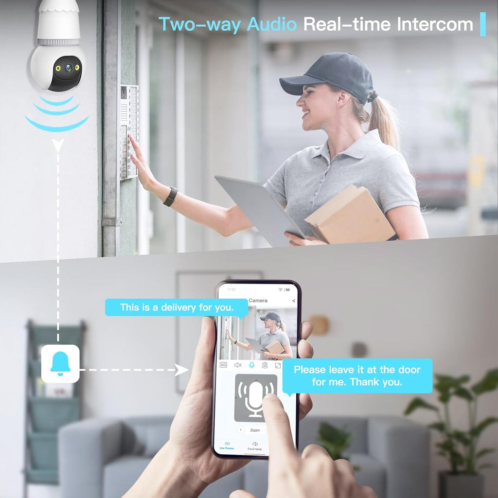 Smart Bulb Cam with Color Night Vision