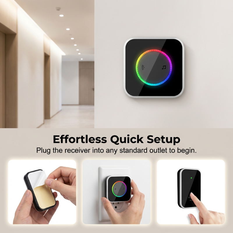 45 Melodies Volume‑Adjustable Plug‑in Doorbell
