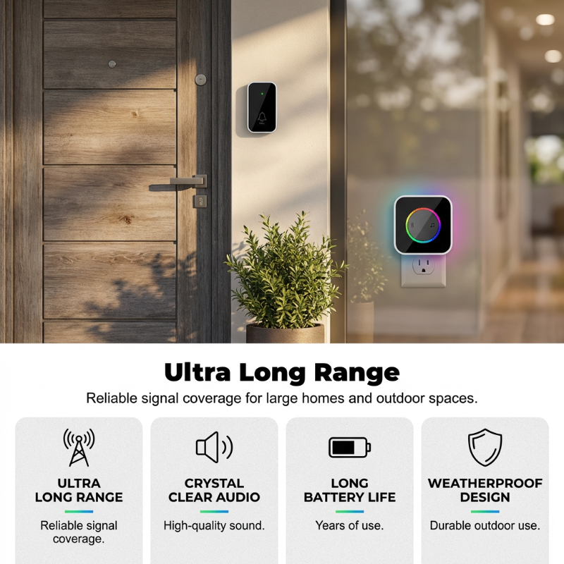 45 Melodies Volume‑Adjustable Plug‑in Doorbell