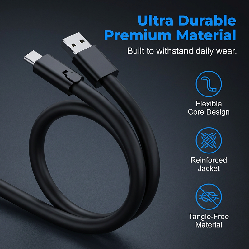 Reconnectable Fast Charging Type‑C Cord