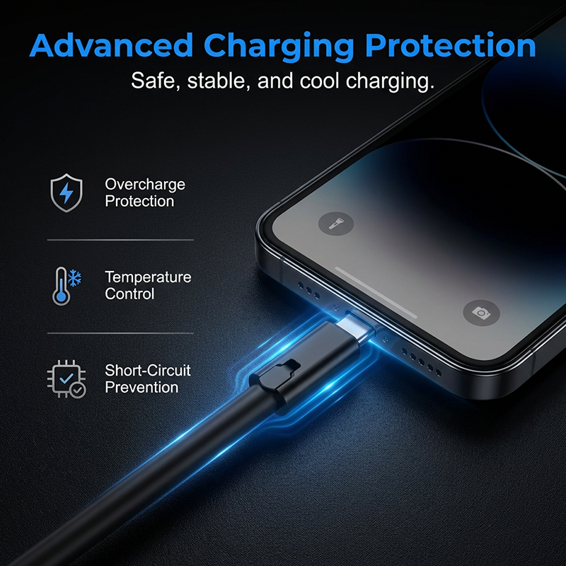 Reconnectable Fast Charging Type‑C Cord