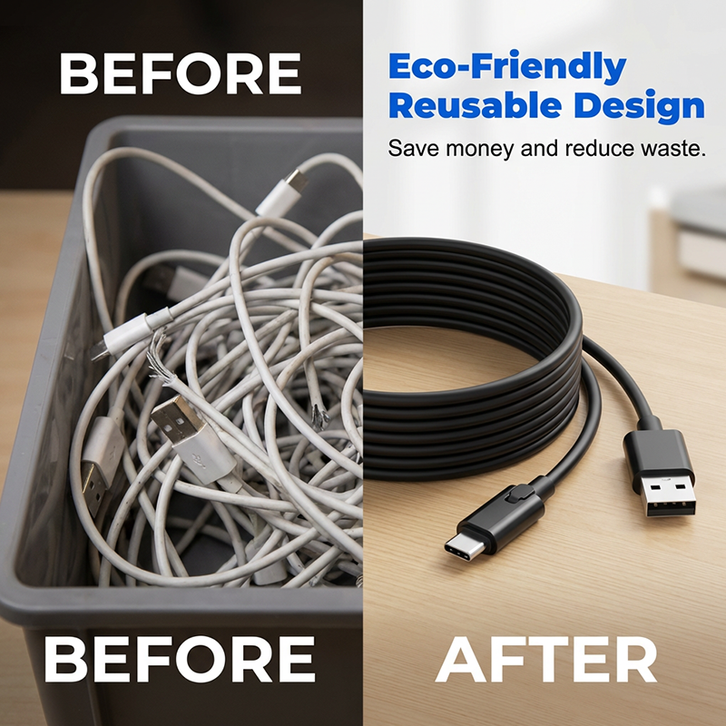 Reconnectable Fast Charging Type‑C Cord