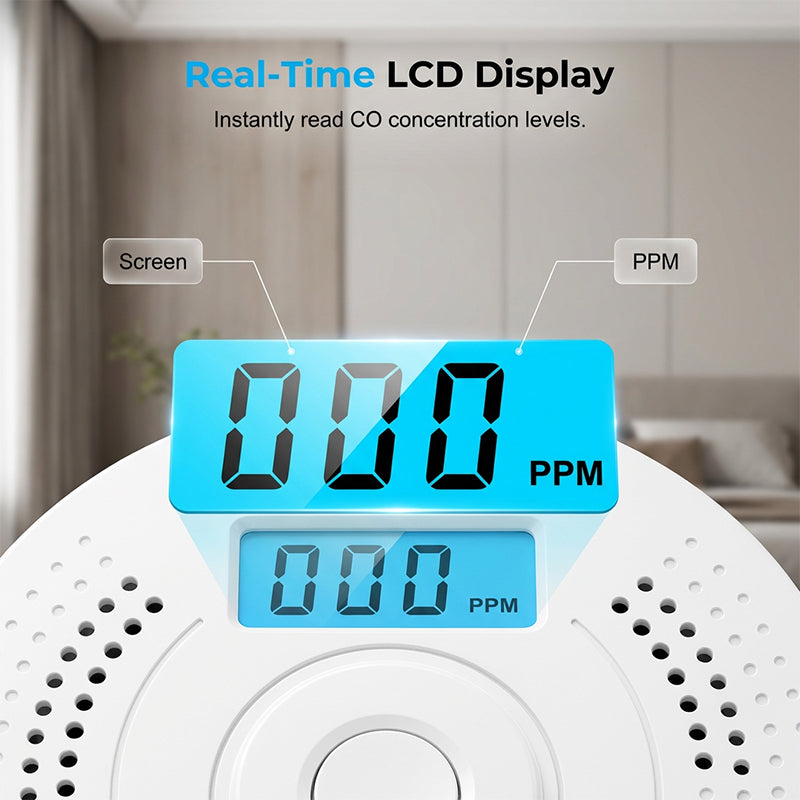 High‑Sensitivity CO Detector with LCD Display