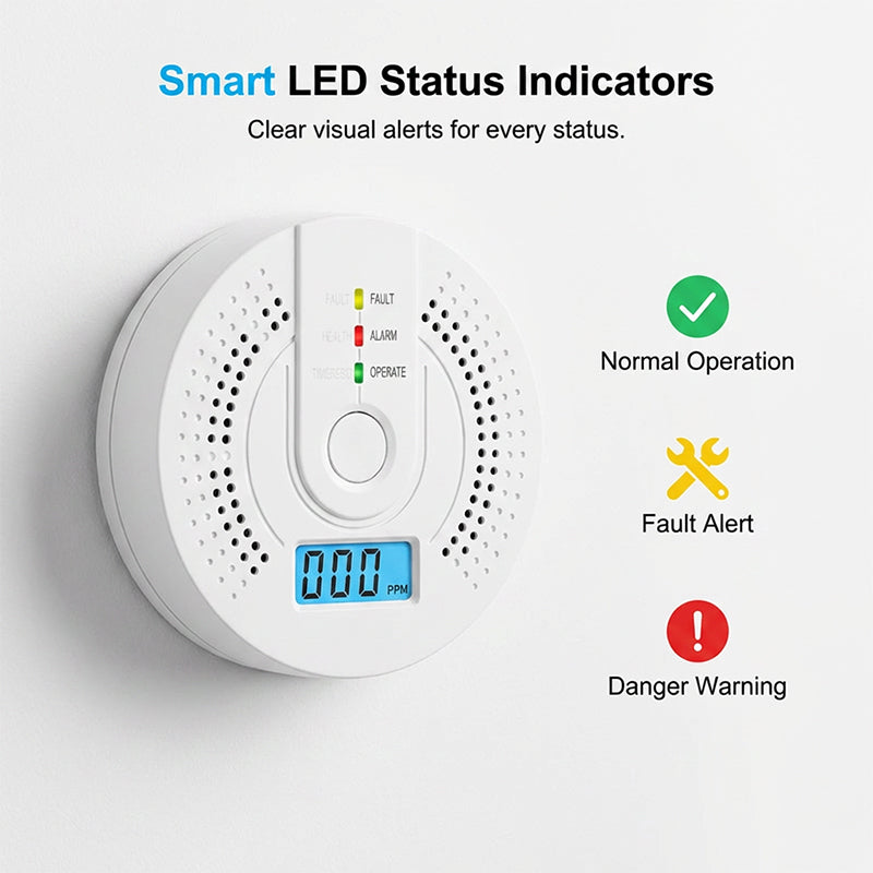 High‑Sensitivity CO Detector with LCD Display