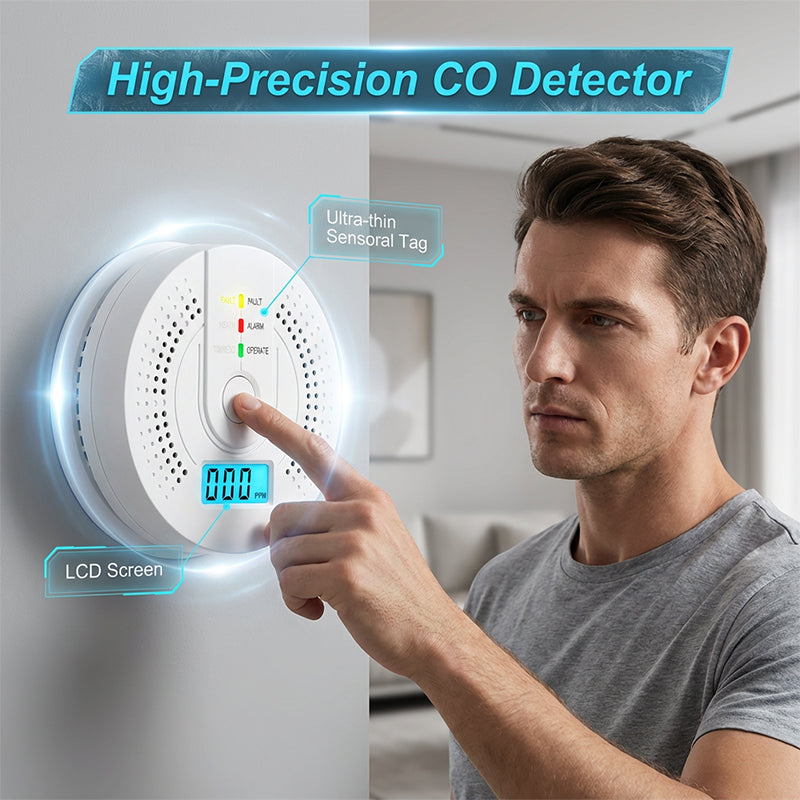 High‑Sensitivity CO Detector with LCD Display