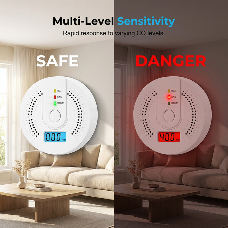 High‑Sensitivity CO Detector with LCD Display
