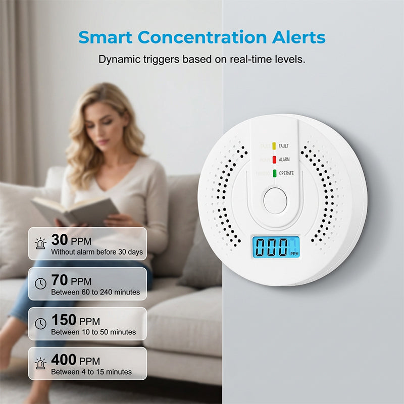 High‑Sensitivity CO Detector with LCD Display